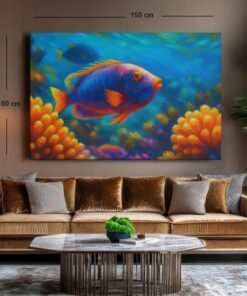 kleurrijke-zee-vis-canvas-schilderij-d
