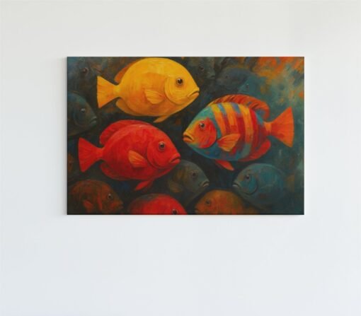 Kleurrijke Vissen Moderne Canvas Schilderij