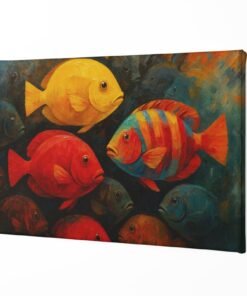 ALIVA 1452 kleurrijke vissen moderne canvas schilderij a