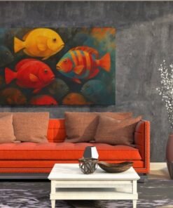 ALIVA 1452 kleurrijke vissen moderne canvas schilderij c