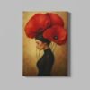 ALIVA 1453 rode klaprozen vrouw canvas schilderij