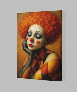 ALIVA 1454 vrouwlijke clown canvas schilderij a
