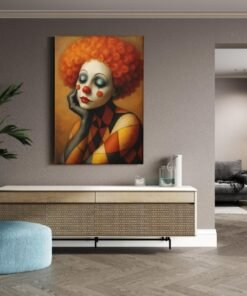 ALIVA 1454 vrouwlijke clown canvas schilderij b