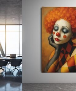 ALIVA 1454 vrouwlijke clown canvas schilderij c