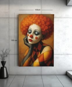 vrouwelijke-clown-canvas-schilderij-d