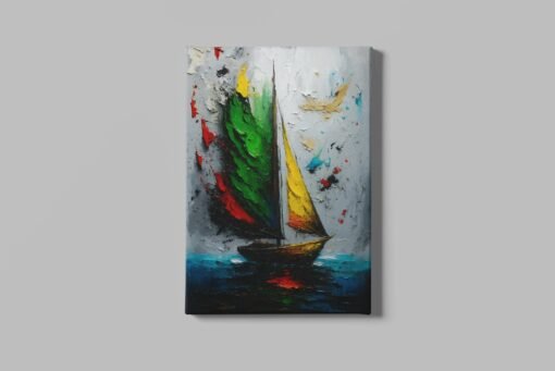 Abstract Zeilboot Canvas Schilderij