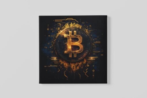 OEFE 1272 bitcoin vierkant canvas schilderij