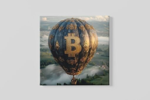 Bitcoin Luchtballon Canvas Schilderij
