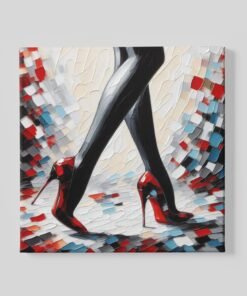 Red High Heels Canvas Schilderij