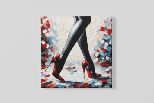 Red High Heels Canvas Schilderij