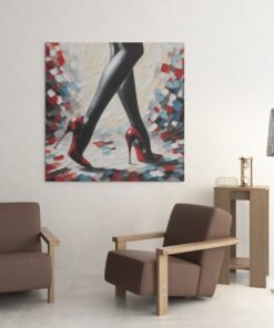 OEFE 1275 red high heels canvas schilderij c