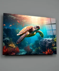 Alternative view of Zeeschildpad Glasschilderij