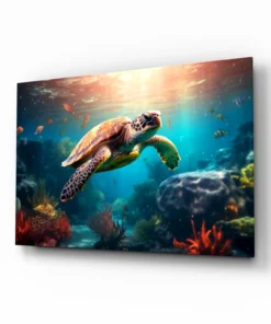 Zeeschildpad Glasschilderij