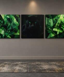 Panter Drieluik Schilderij