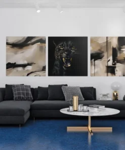 OLIVA 1004 luipaard drieluik schilderij k