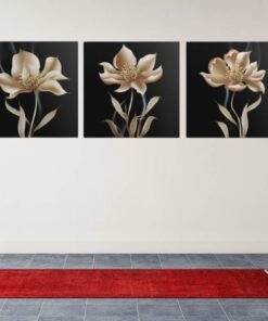 Bloemen Drieluik Canvas Schilderijen