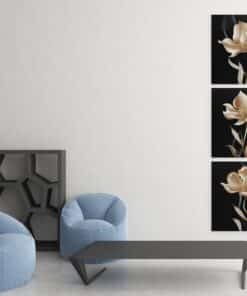 OLIVA 1006 bloemen drieluik canvas schilderij a