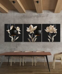 Alternative view of Bloemen Drieluik Canvas Schilderijen