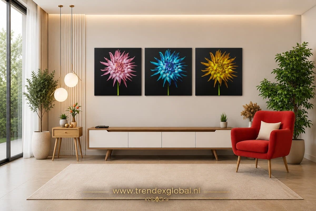 Bloemen Drieluik Schilderijen