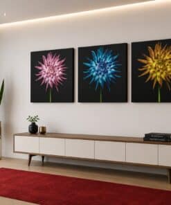 Bloemen Drieluik Schilderijen - Afbeelding 3