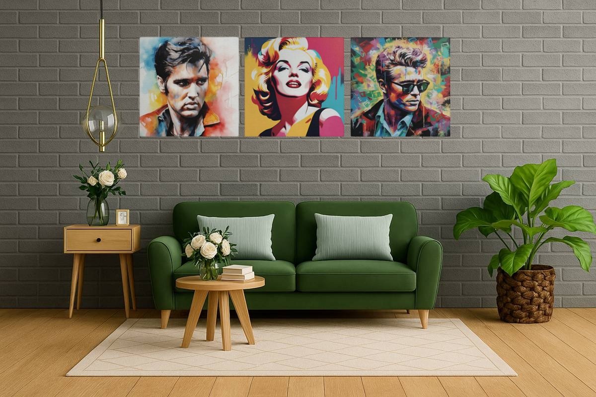 marilyn-elvis-james-dean-drieleuk-schilderij-b