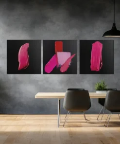 Alternative view of Roze Drieluik Canvas Schilderijen