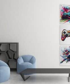 Alternative view of Drieluik Canvas Schilderij Gaming Thema