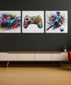 Drieluik Canvas Schilderij Gaming Thema - Afbeelding 5