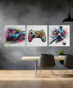 Drieluik Canvas Schilderij Gaming Thema - Afbeelding 4