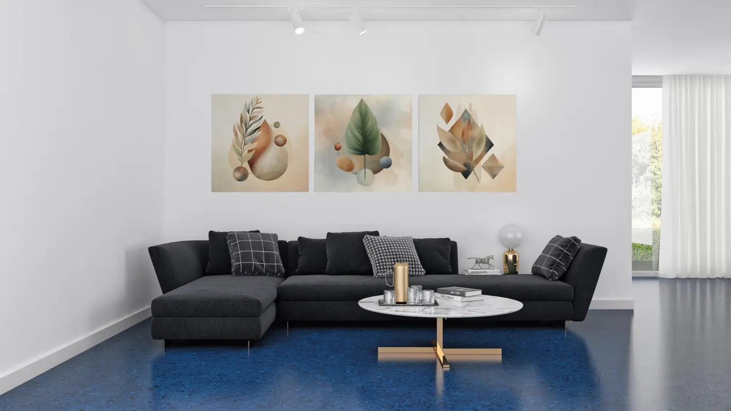 Drieluik Schilderij Abstract Modern - Afbeelding 7