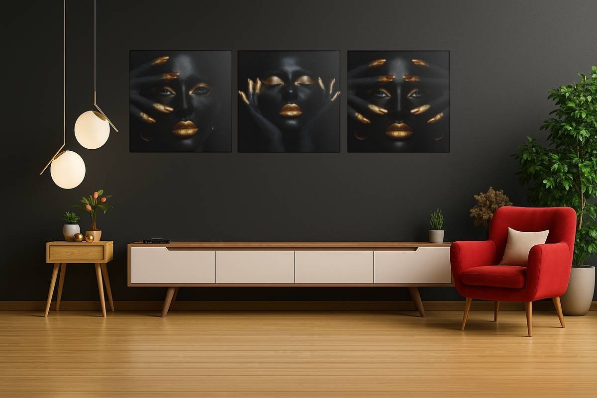 Vrouw Drieluik Schilderij - Afbeelding 6