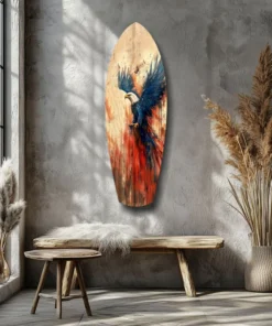 SRF 1000 a amerikaanse adelaar surfboard glasschilderij