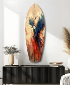 SRF 1000 d amerikaanse adelaar surfboard glasschilderij