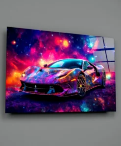 Alternative view of Ferrari Kleurrijk Glasschilderij