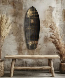 ksrf 1004 c gouden surfboard glasschilderij