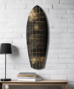 ksrf 1004 d gouden surfboard glasschilderij