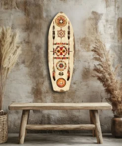 Aztech Patronen Surfboard Glasschilderij - Afbeelding 9