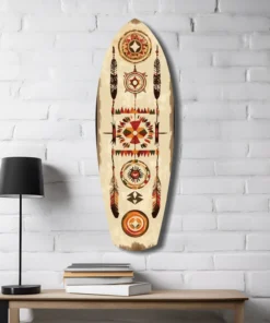 Aztech Patronen Surfboard Glasschilderij - Afbeelding 8