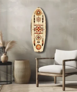 Aztech Patronen Surfboard Glasschilderij - Afbeelding 7