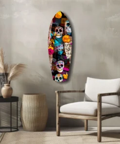 ksrf 1010 e schedels surfboard glasschilderij
