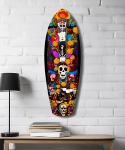 Schedel Surfboard Glasschilderij - Afbeelding 4