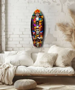 Schedel Surfboard Glasschilderij - Afbeelding 6