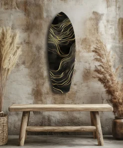 ksrf 1013 c golven goud surfboard glasschilderij