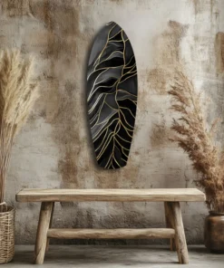 ksrf 1014 c gouden lijnen surfboard glasschilderij