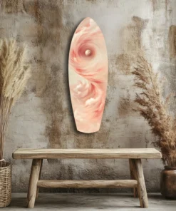 Roze Werveling Surfboard Glasschilderij - Afbeelding 3