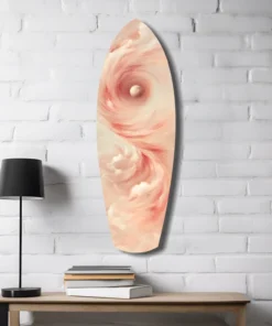 Roze Werveling Surfboard Glasschilderij - Afbeelding 4