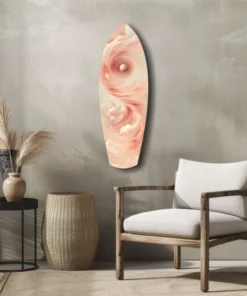 Roze Werveling Surfboard Glasschilderij - Afbeelding 5