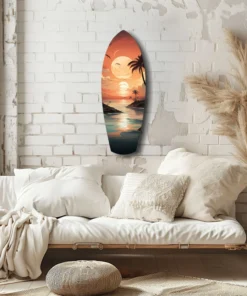 Zonsondergang Surfboard Glasschilderij - Afbeelding 6