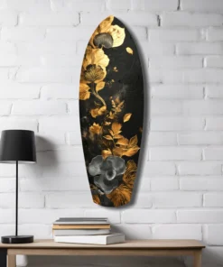 ksrf 2054 d gouden bloem surfboard glasschilderij