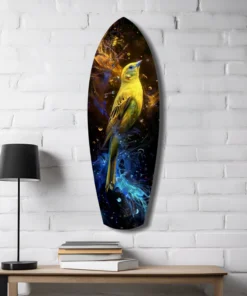 ksrf 2057 d gele vogel surfboard glasschilderij